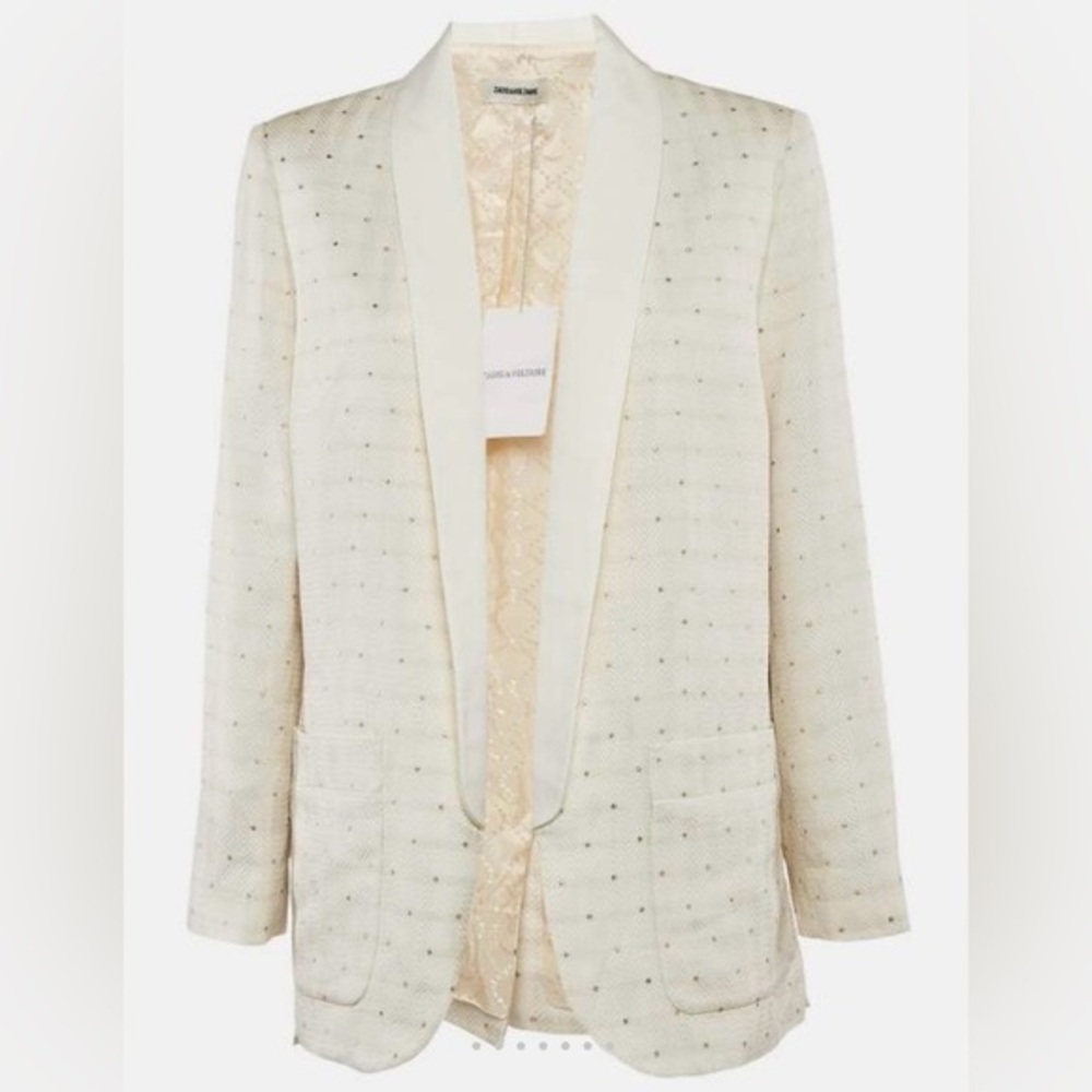 Zadig & Voltaire Cream Women's Blazer jacket size 42 gold designer L - Picture 1 of 8